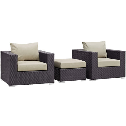 Modway EEI-2174 Convene 3 Piece Outdoor Patio Sofa Set Modway