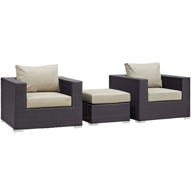 Modway EEI-2174 Convene 3 Piece Outdoor Patio Sofa Set Modway