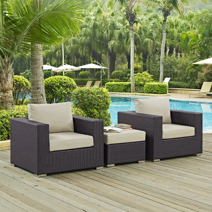 Modway EEI-2174 Convene 3 Piece Outdoor Patio Sofa Set Modway