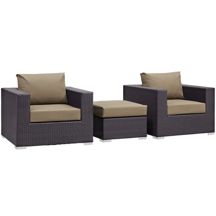 Modway EEI-2174 Convene 3 Piece Outdoor Patio Sofa Set Modway