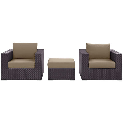 Modway EEI-2174 Convene 3 Piece Outdoor Patio Sofa Set Modway