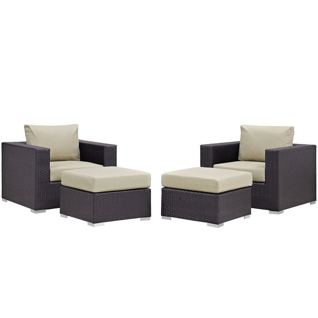 Modway EEI-2202 Convene 4 Piece Outdoor Patio Sectional Set Modway