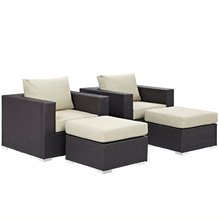 Modway EEI-2202 Convene 4 Piece Outdoor Patio Sectional Set Modway