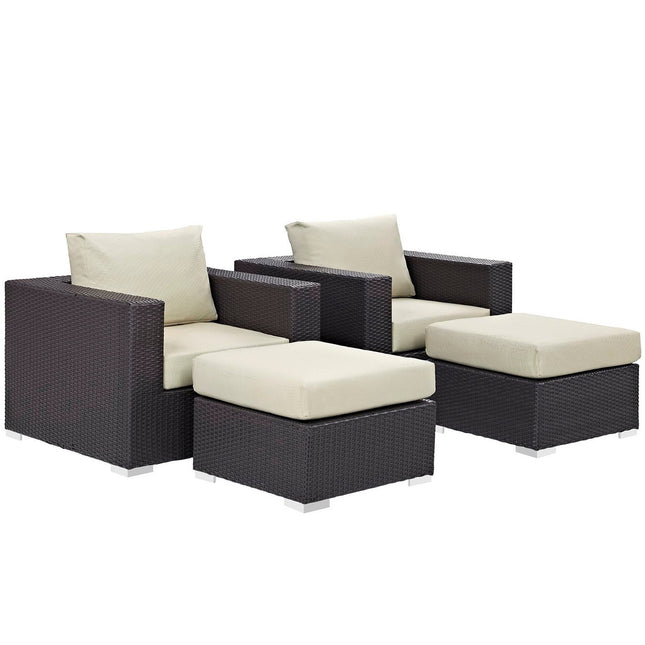 Modway EEI-2202 Convene 4 Piece Outdoor Patio Sectional Set Modway