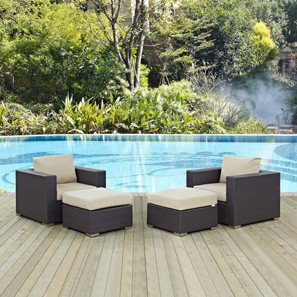Modway EEI-2202 Convene 4 Piece Outdoor Patio Sectional Set Modway