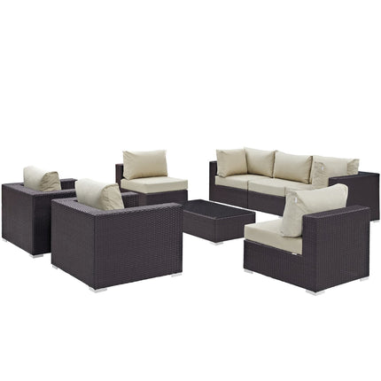 Modway EEI-2203 Convene 8 Piece Outdoor Patio Sectional Set Modway