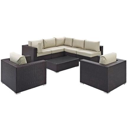 Modway EEI-2203 Convene 8 Piece Outdoor Patio Sectional Set Modway