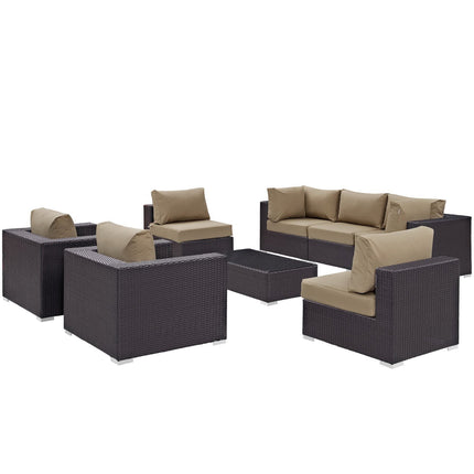 Modway EEI-2203 Convene 8 Piece Outdoor Patio Sectional Set Modway