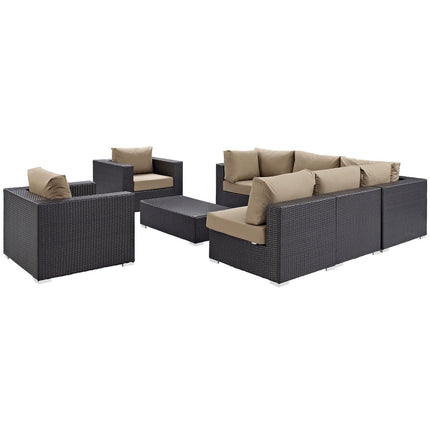 Modway EEI-2203 Convene 8 Piece Outdoor Patio Sectional Set Modway