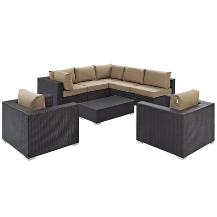 Modway EEI-2203 Convene 8 Piece Outdoor Patio Sectional Set Modway
