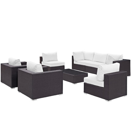 Modway EEI-2203 Convene 8 Piece Outdoor Patio Sectional Set Modway