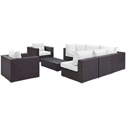 Modway EEI-2203 Convene 8 Piece Outdoor Patio Sectional Set Modway