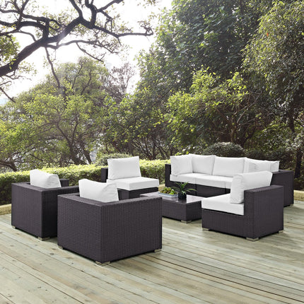 Modway EEI-2203 Convene 8 Piece Outdoor Patio Sectional Set Modway