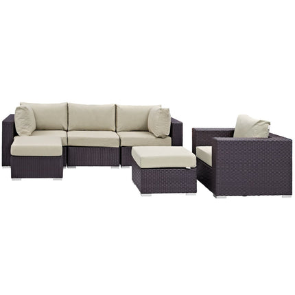 Modway EEI-2207 Convene 6 Piece Outdoor Patio Sectional Set Modway