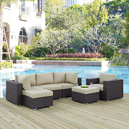 Modway EEI-2207 Convene 6 Piece Outdoor Patio Sectional Set Modway