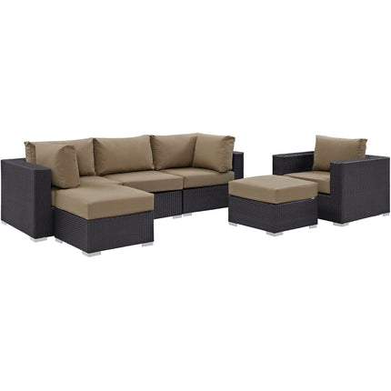 Modway EEI-2207 Convene 6 Piece Outdoor Patio Sectional Set Modway