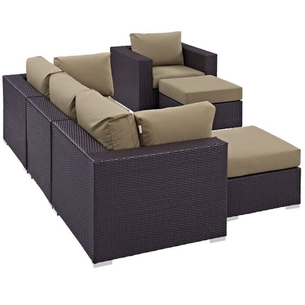 Modway EEI-2207 Convene 6 Piece Outdoor Patio Sectional Set Modway