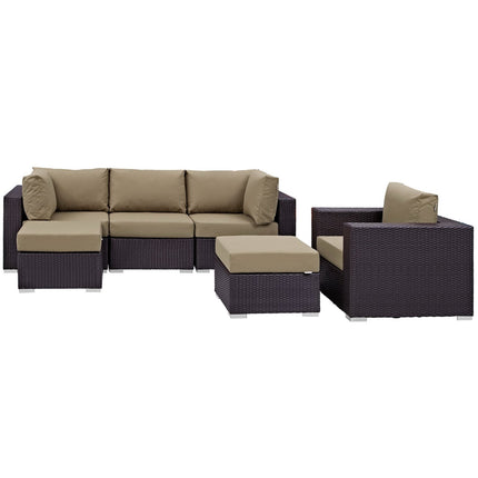 Modway EEI-2207 Convene 6 Piece Outdoor Patio Sectional Set Modway