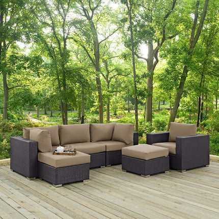 Modway EEI-2207 Convene 6 Piece Outdoor Patio Sectional Set Modway