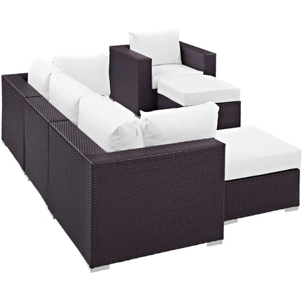 Modway EEI-2207 Convene 6 Piece Outdoor Patio Sectional Set Modway