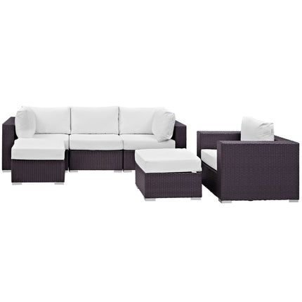 Modway EEI-2207 Convene 6 Piece Outdoor Patio Sectional Set Modway