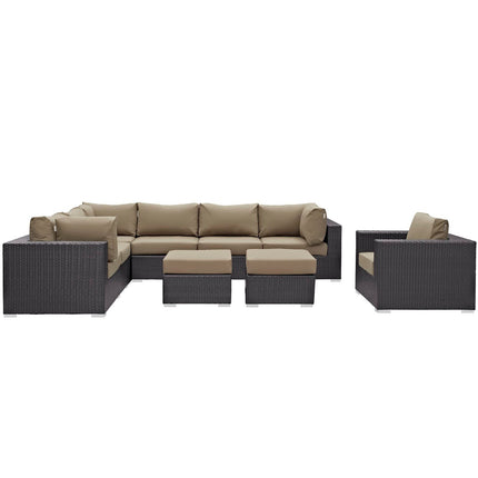 Modway EEI-2208 Convene 9 Piece Outdoor Patio Sectional Set Modway