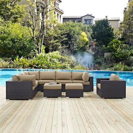 Modway EEI-2208 Convene 9 Piece Outdoor Patio Sectional Set Modway