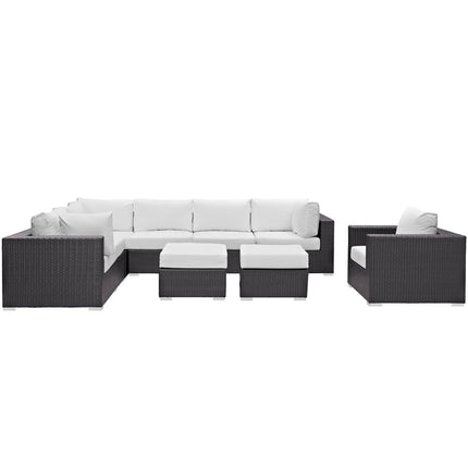 Modway EEI-2208 Convene 9 Piece Outdoor Patio Sectional Set Modway