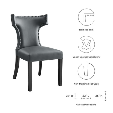 Modway EEI-2220 Curve Vegan Leather Dining Chair Modway