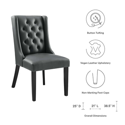 Modway EEI-2234 Baronet Button Tufted Vegan Leather Dining Chair Modway