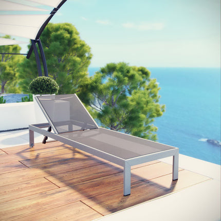 Modway EEI-2249 Shore Outdoor Patio Aluminum Mesh Chaise - Plaza Home Decor