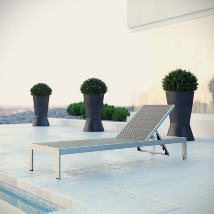 Modway EEI-2250 Shore Outdoor Patio Aluminum Rattan Chaise - Plaza Home Decor