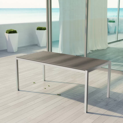 Modway EEI-2251 Shore Outdoor Patio Aluminum Dining Table Modway
