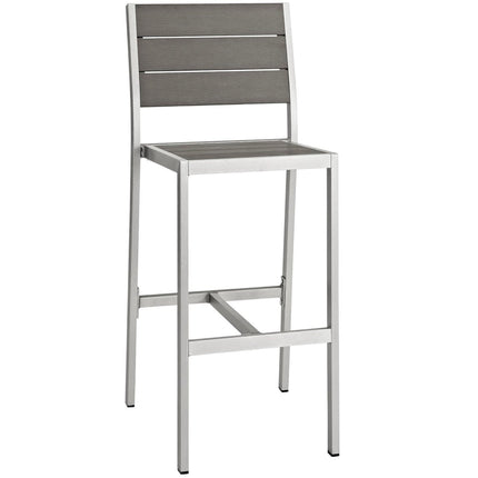 Modway EEI-2255 Shore Outdoor Patio Aluminum Armless Bar Stool Modway