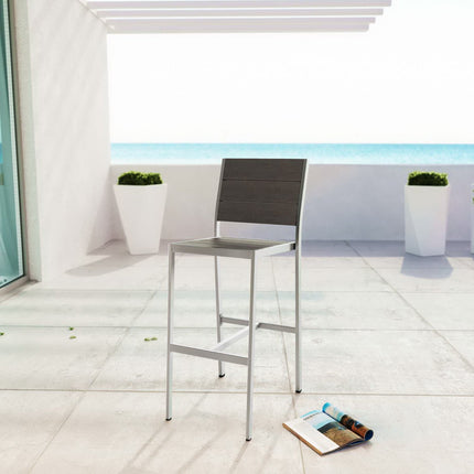 Modway EEI-2255 Shore Outdoor Patio Aluminum Armless Bar Stool Modway