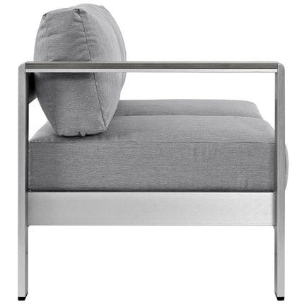 Modway EEI-2265 Shore Left-Arm Corner Sectional Outdoor Patio Aluminum Loveseat Modway