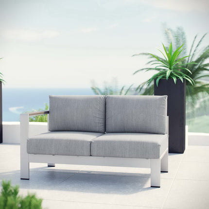 Modway EEI-2265 Shore Left-Arm Corner Sectional Outdoor Patio Aluminum Loveseat Modway