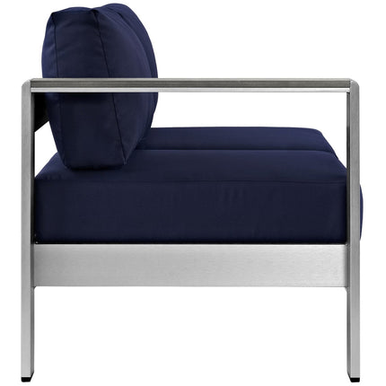 Modway EEI-2265 Shore Left-Arm Corner Sectional Outdoor Patio Aluminum Loveseat Modway