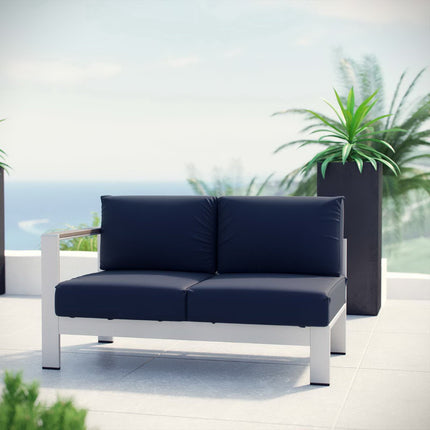 Modway EEI-2265 Shore Left-Arm Corner Sectional Outdoor Patio Aluminum Loveseat Modway