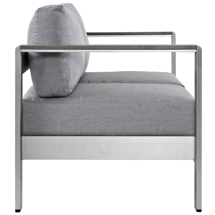 Modway EEI-2267 Shore Outdoor Patio Aluminum Loveseat Modway