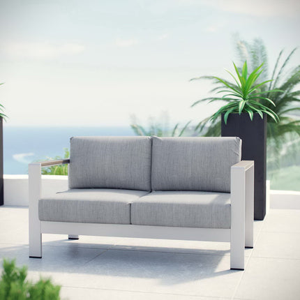 Modway EEI-2267 Shore Outdoor Patio Aluminum Loveseat Modway