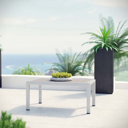 Modway EEI-2268 Shore Outdoor Patio Aluminum Coffee Table Modway