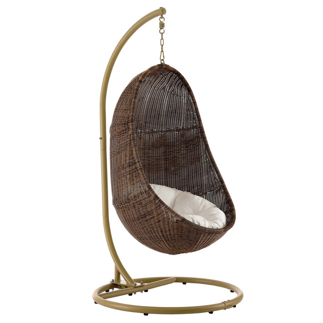 Modway EEI-2277 Bean Outdoor Patio Wood Swing Chair With Stand Modway