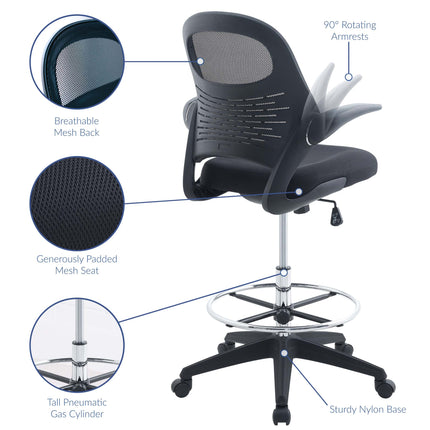 Modway EEI-2290 Stealth Drafting Chair - Plaza Home Decor