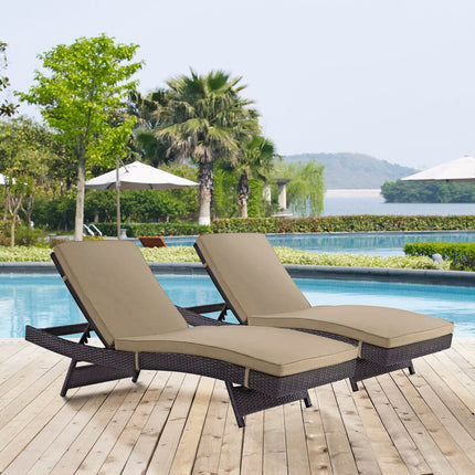 Modway EEI-2428 Convene Outdoor Patio Chaise Set of 2 Modway