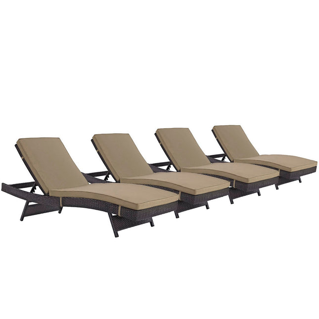 Modway EEI-2429 Convene Outdoor Patio Chaise Set of 4 Modway