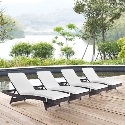 Modway EEI-2429 Convene Outdoor Patio Chaise Set of 4 Modway