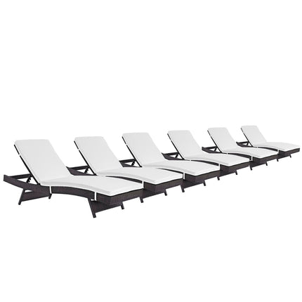 Modway EEI-2430 Convene Outdoor Patio Chaise Set of 6 Modway