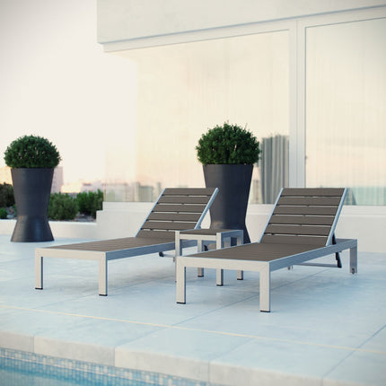 Modway EEI-2466 Shore 3 Piece Outdoor Patio Aluminum Set Modway