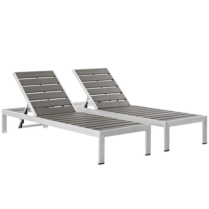 Modway EEI-2467 Shore Outdoor Patio Aluminum Chaise Set of 2 Modway